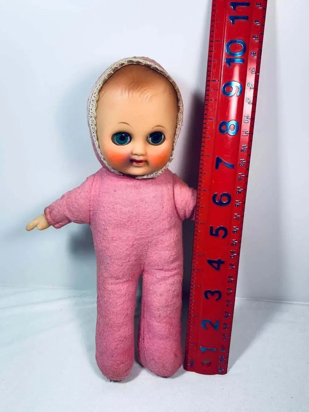 Baby doll vintage pink soft body moving eyes creepy